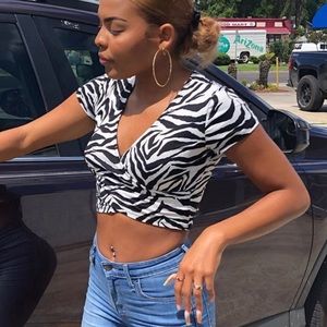 Zebra print crop top